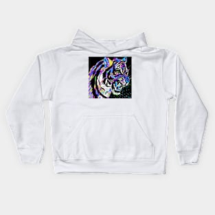 TIGER: Stalking Tiger Blue and Purple Kids Hoodie